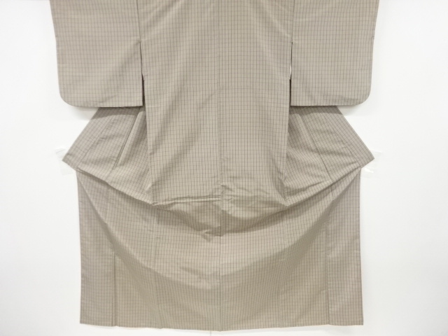 JAPANESE KIMONO / ANTIQUE KIMONO / SILK / YONEZAWA TSUMUGI / WOVEN GRID